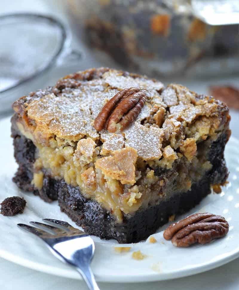 Chocolate Pecan Ooey Gooey Butter Cake