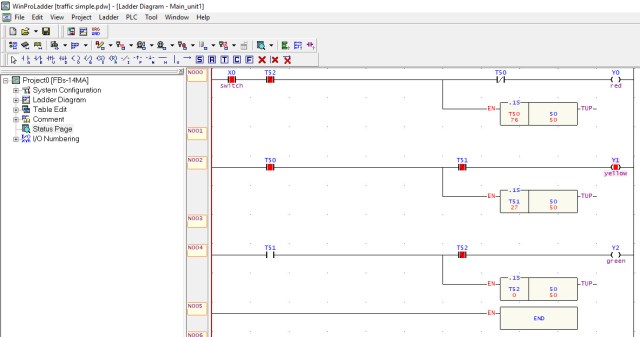 Plc ladder diagram for traffic light