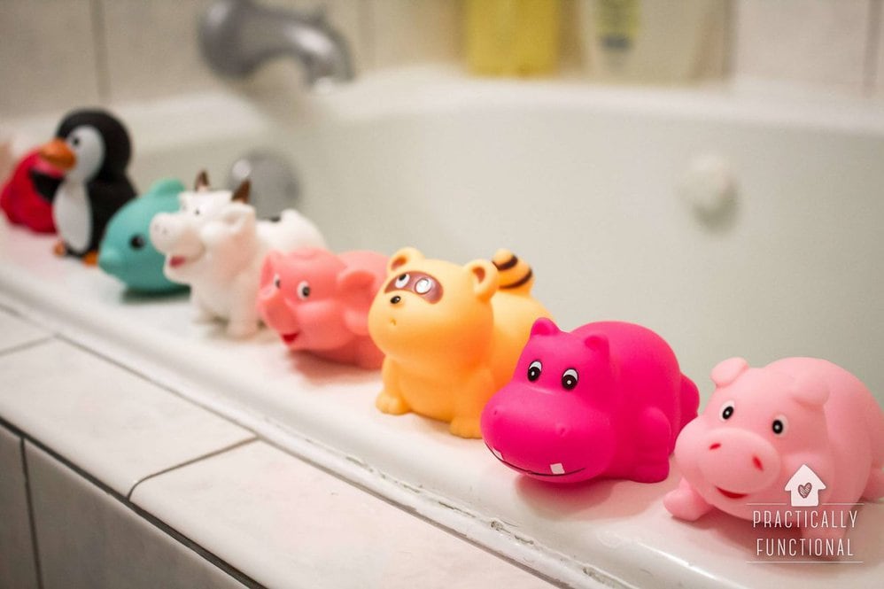 pink bath toys