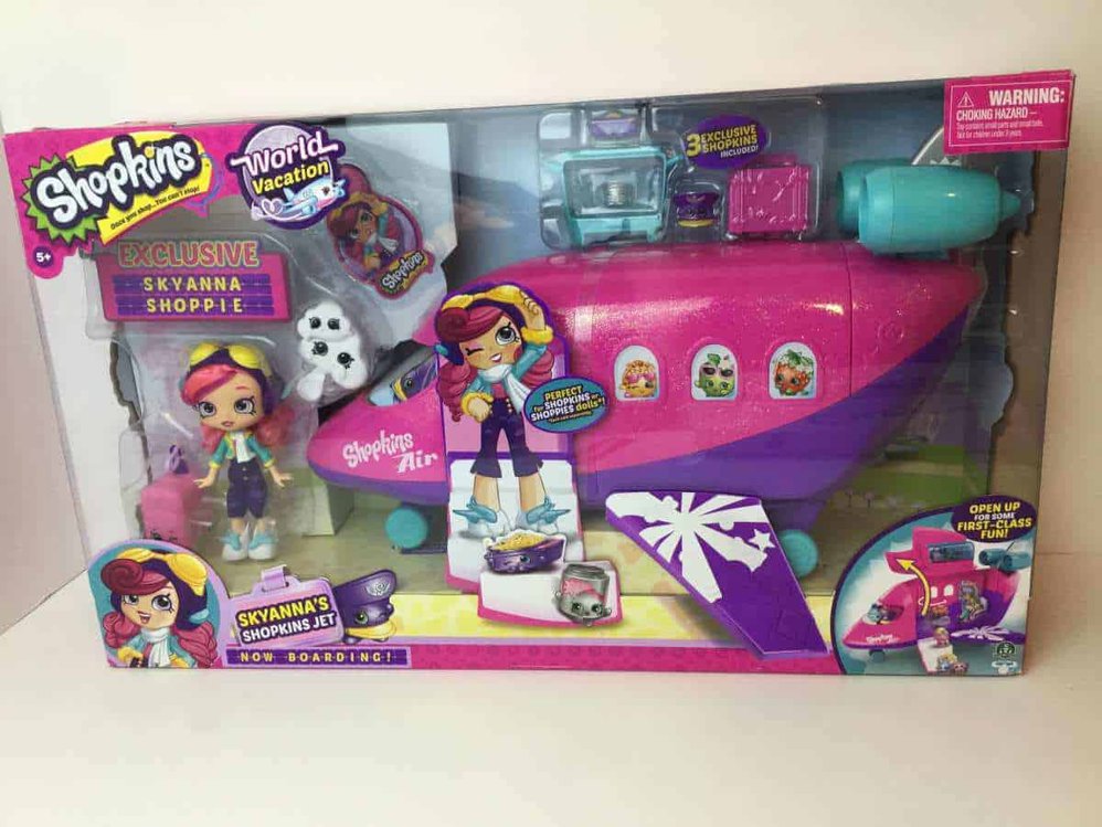 shopkins shoppies plane playset with doll