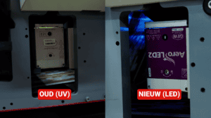 L'aggiornamento dalla lampada ad arco di mercurio E2C di GEW al sistema LED UV raffreddato ad aria AeroLED2 di GEW ha portato a una riduzione del 50% dei costi energetici.