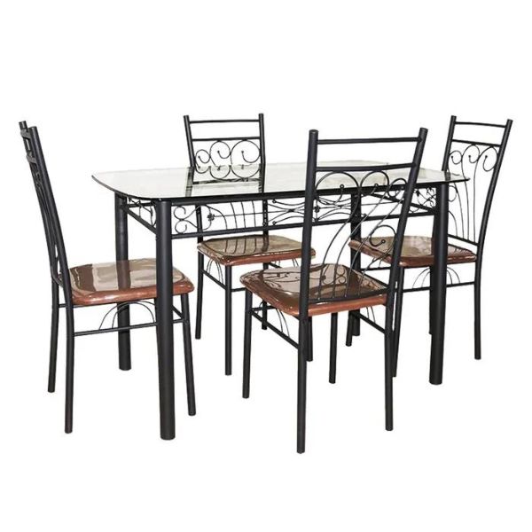 Juego Comedor Tokoa Metal y Vidrio CO-4000