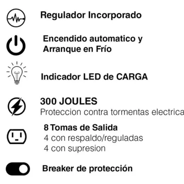 Regulador CDP para UPS 500va 250w 8 salidas R-UPR 508