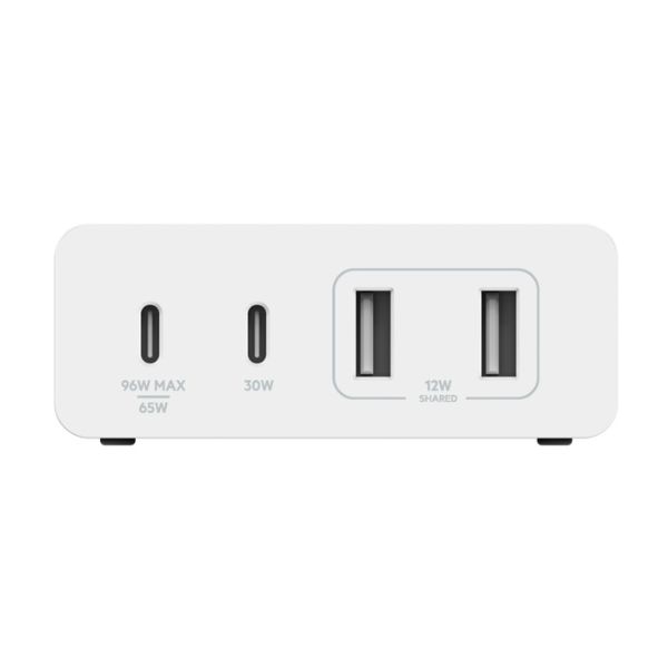 Adaptador de Corriente Belkin 2 puertos USB-C y 2 puertos USB-A, WCH010DQWH