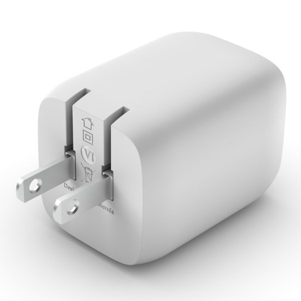 Cargador de pared Belkin GaN con doble puerto USB-C y PPS de 65W, WCH013DQWH