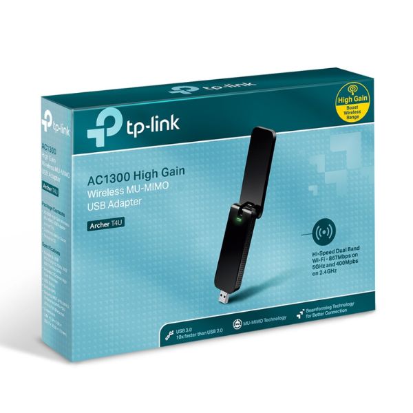 Adaptador TP-Link AC1300 Archer T4U High Gain Inalámbrico