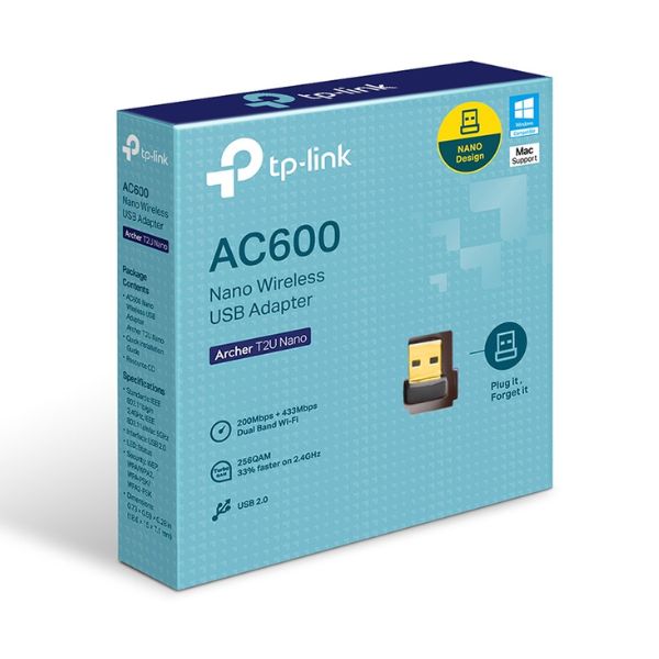 Adaptador TP-Link AC600 Nano Archer T2U