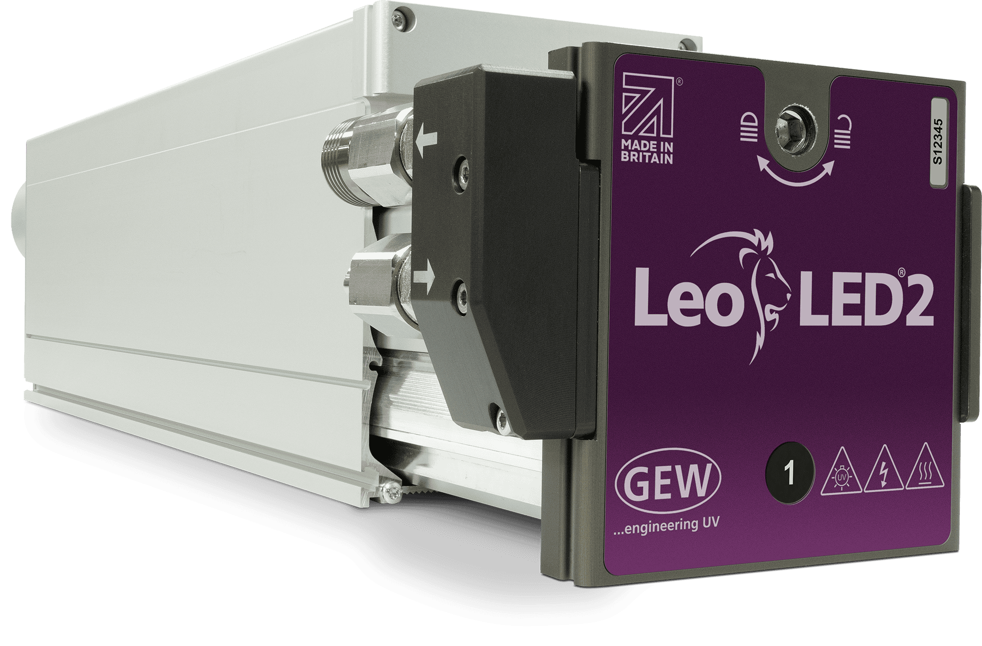 LeoLED2 ist das leistungsstärkste wassergekühlte UV-LED-Härtungssystem von GEW für anspruchsvollste Anwendungen.