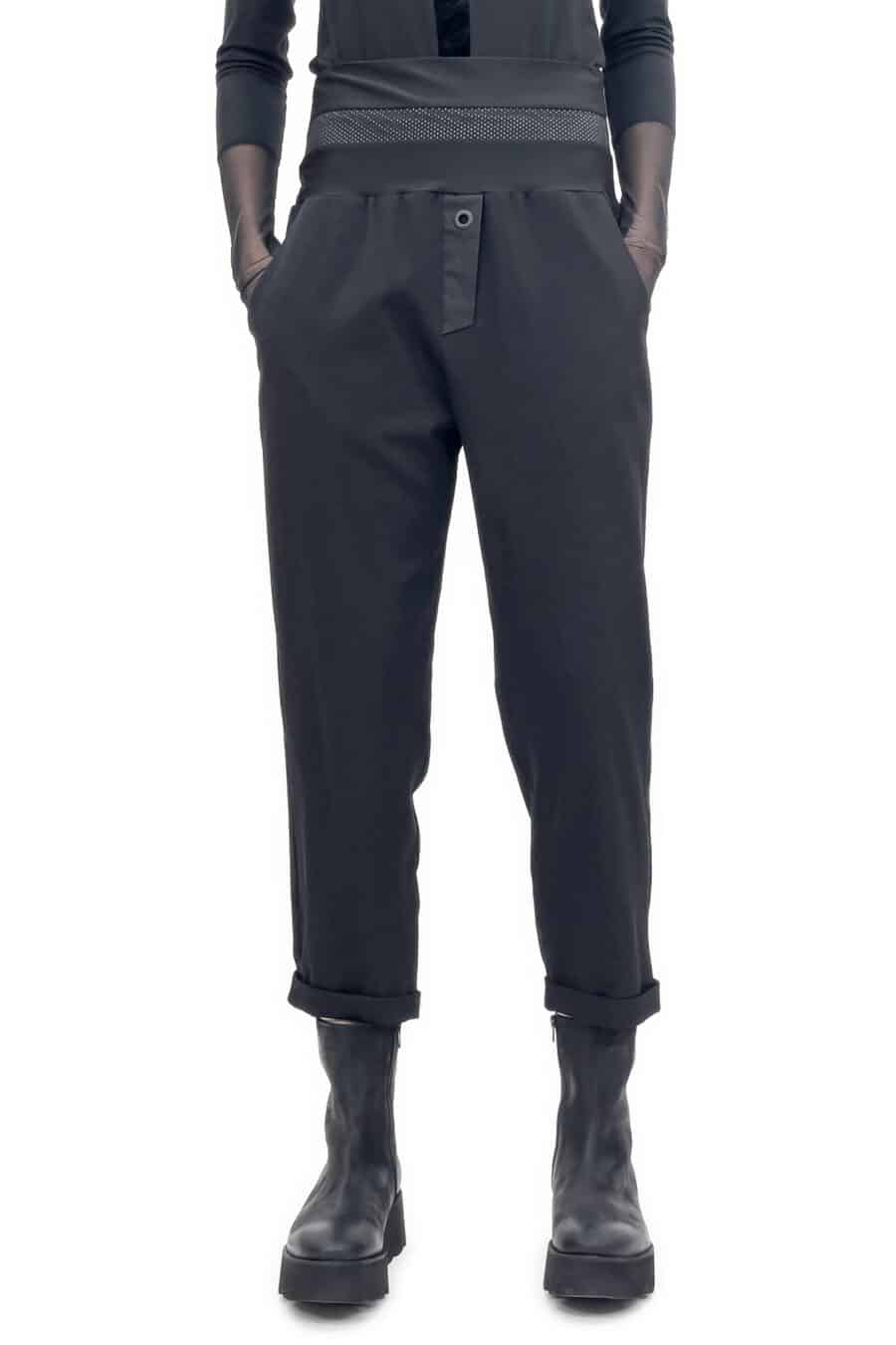 Straight-cut trousers with turn-up cuff 1