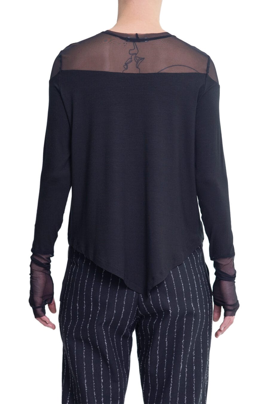 Long sleeve top with mesh shoulders - Image 2