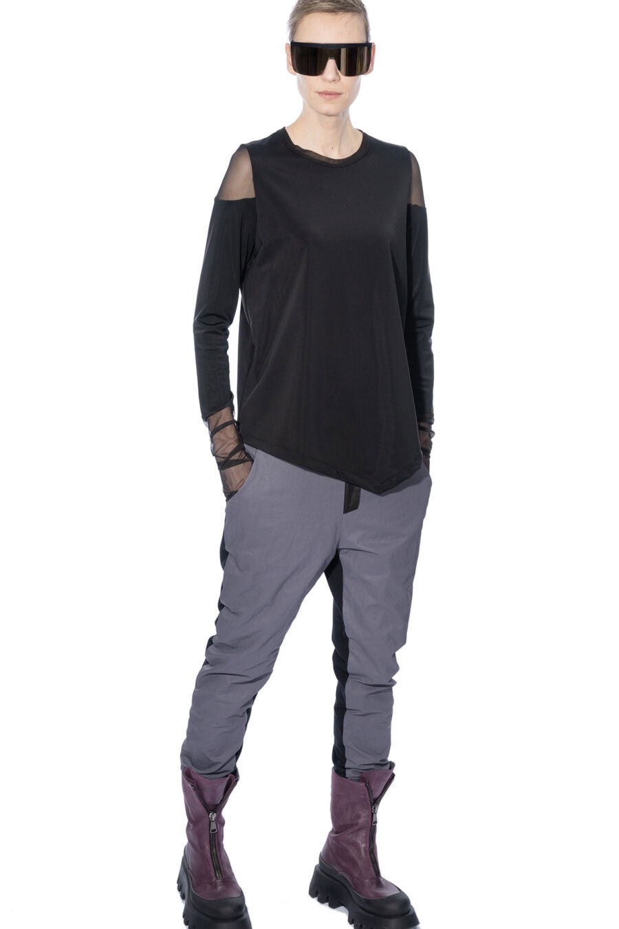 Long sleeve top with mesh shoulders - Image 3