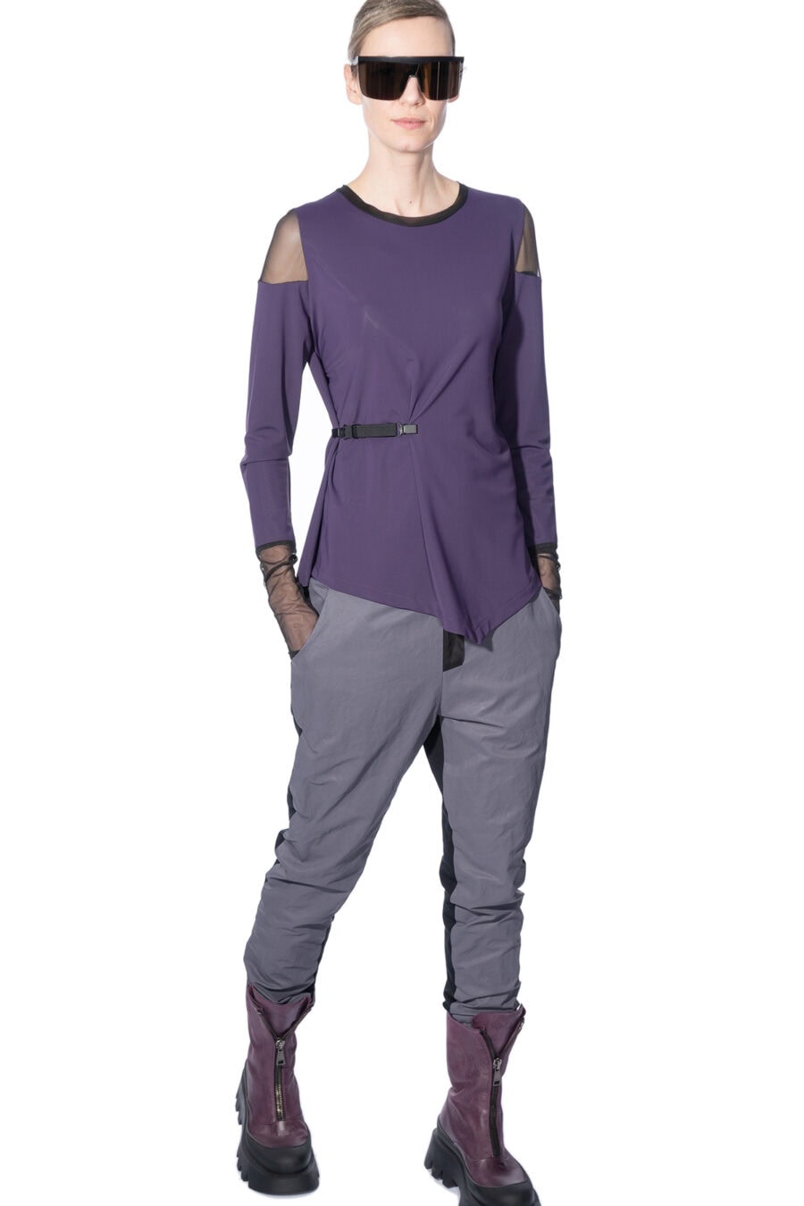 Long sleeve top with mesh shoulders - Image 3