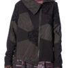 Patchwork-Jacke mit weitem Rollkragen 1