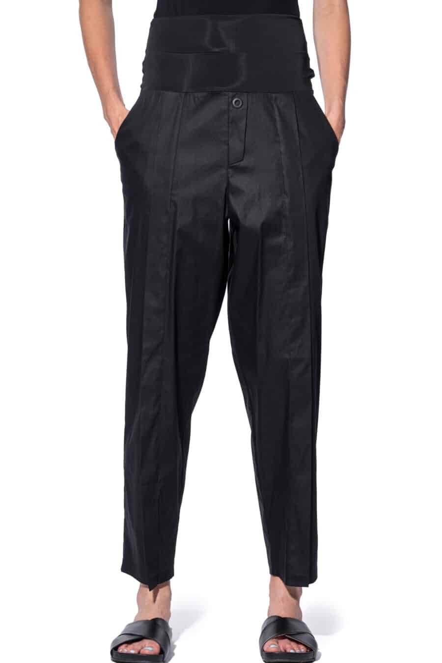 Trousers with stitched pleat 1