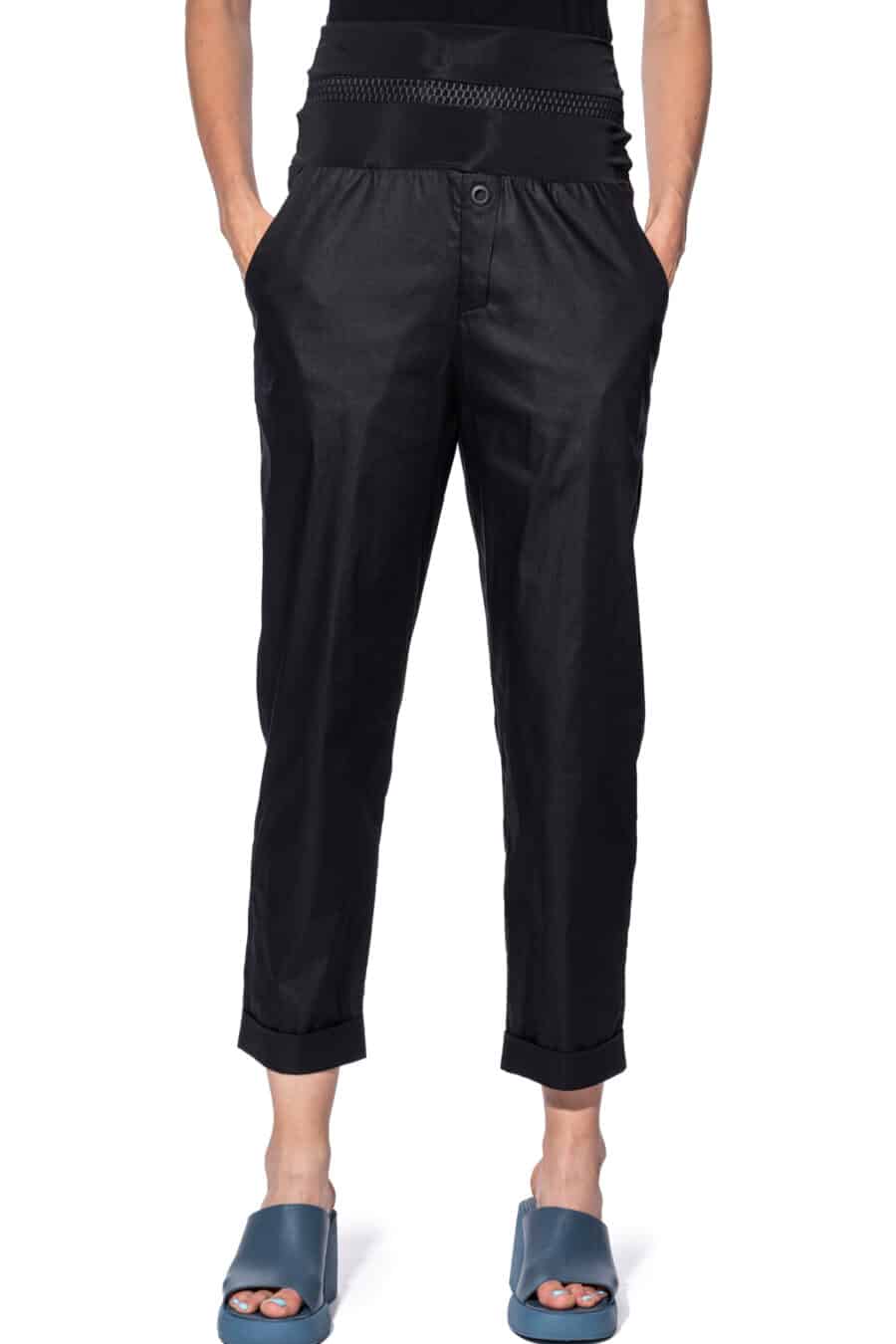 Straight-cut trousers with turn-up cuff 1