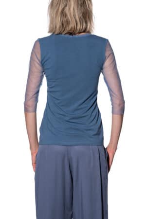 Jersey top with mesh half sleeves 2