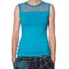 Sleeveless top with mesh yoke 1