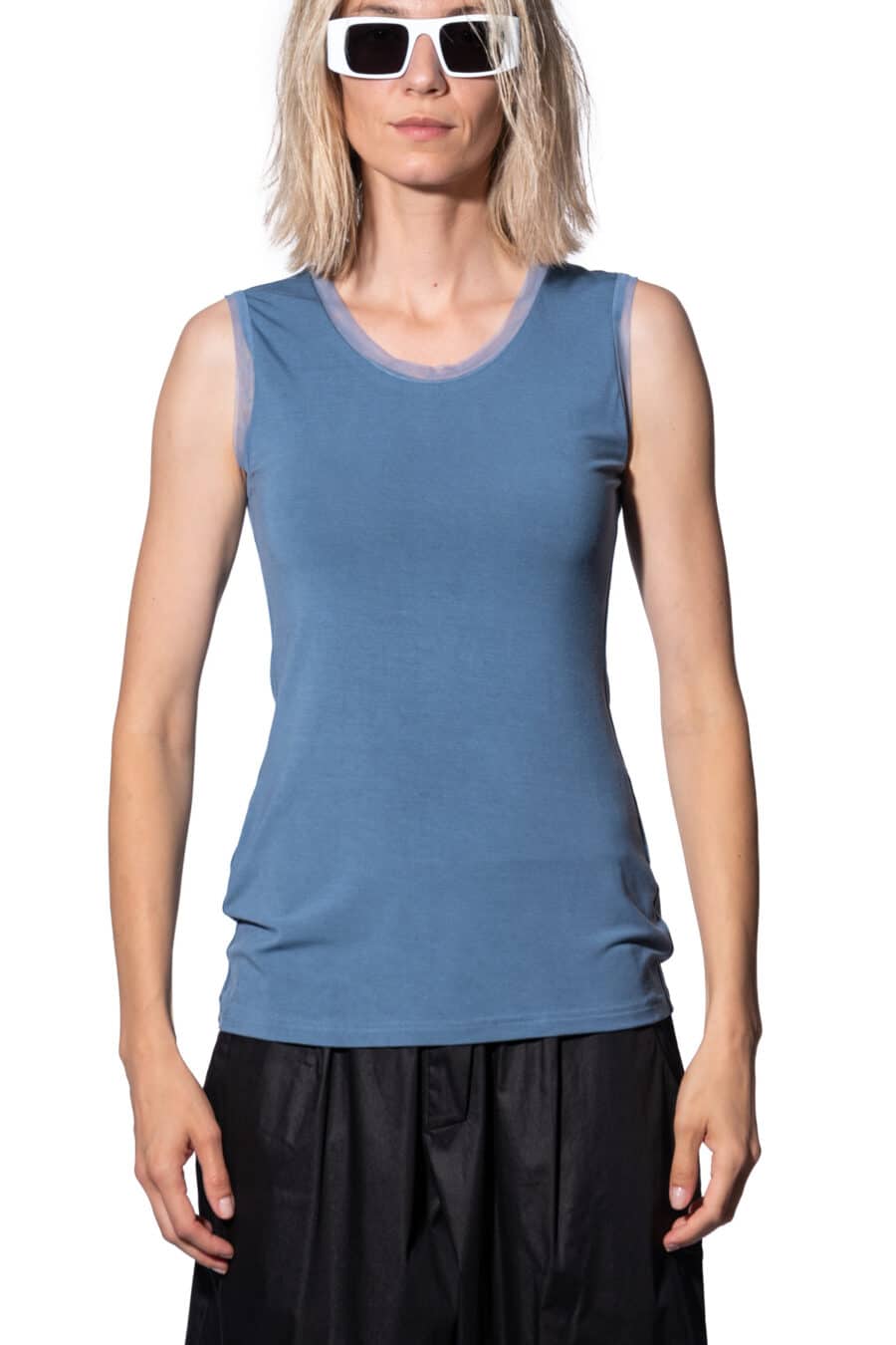 Sleeveless jersey top 1