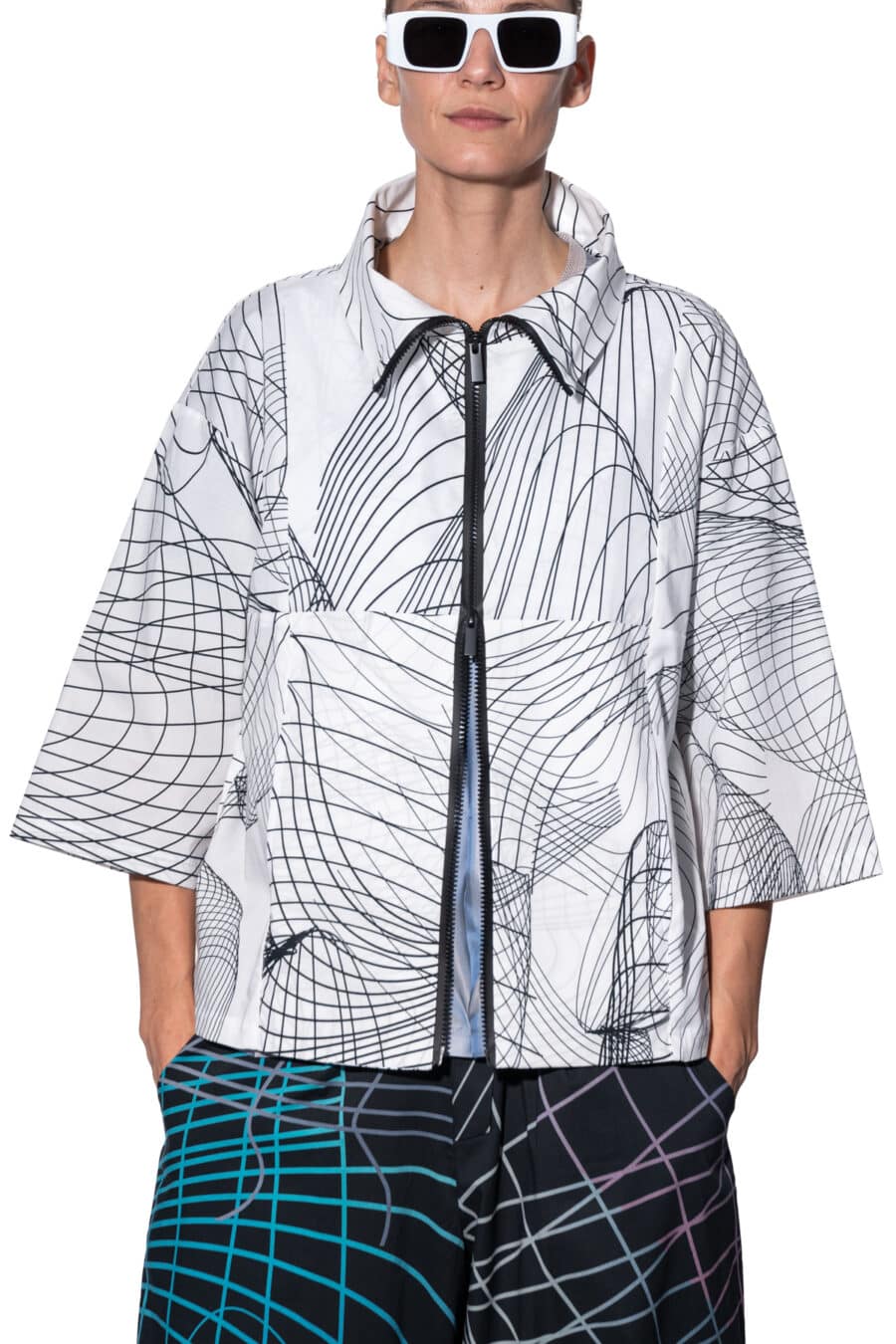 Jacket with mesh sleeves 1