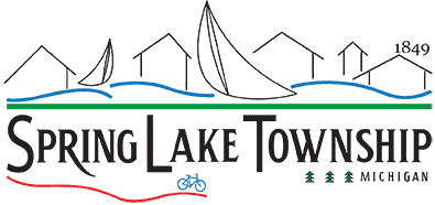 Scenic view of Spring Lake Township with boats and houses in Michigan.