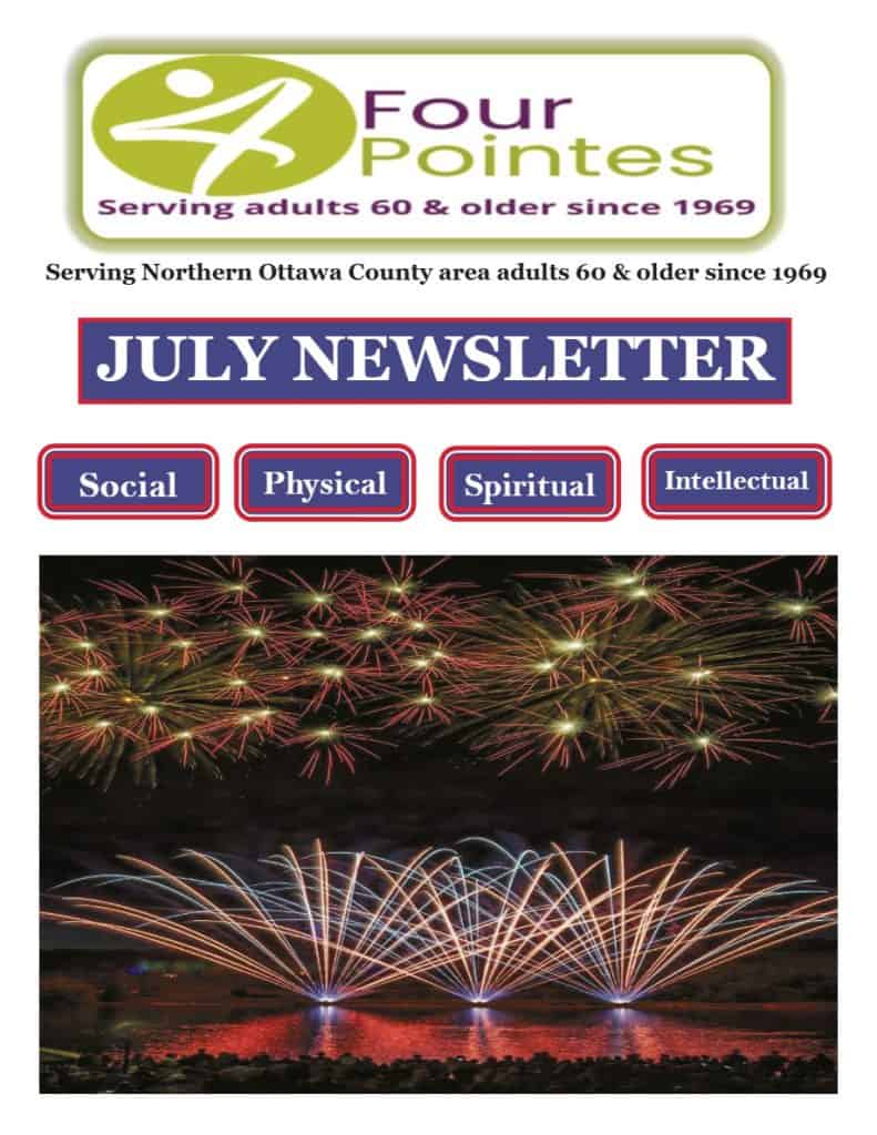 Fireworks display celebrating July 2025 at Four Pointes Center for Successful Aging.