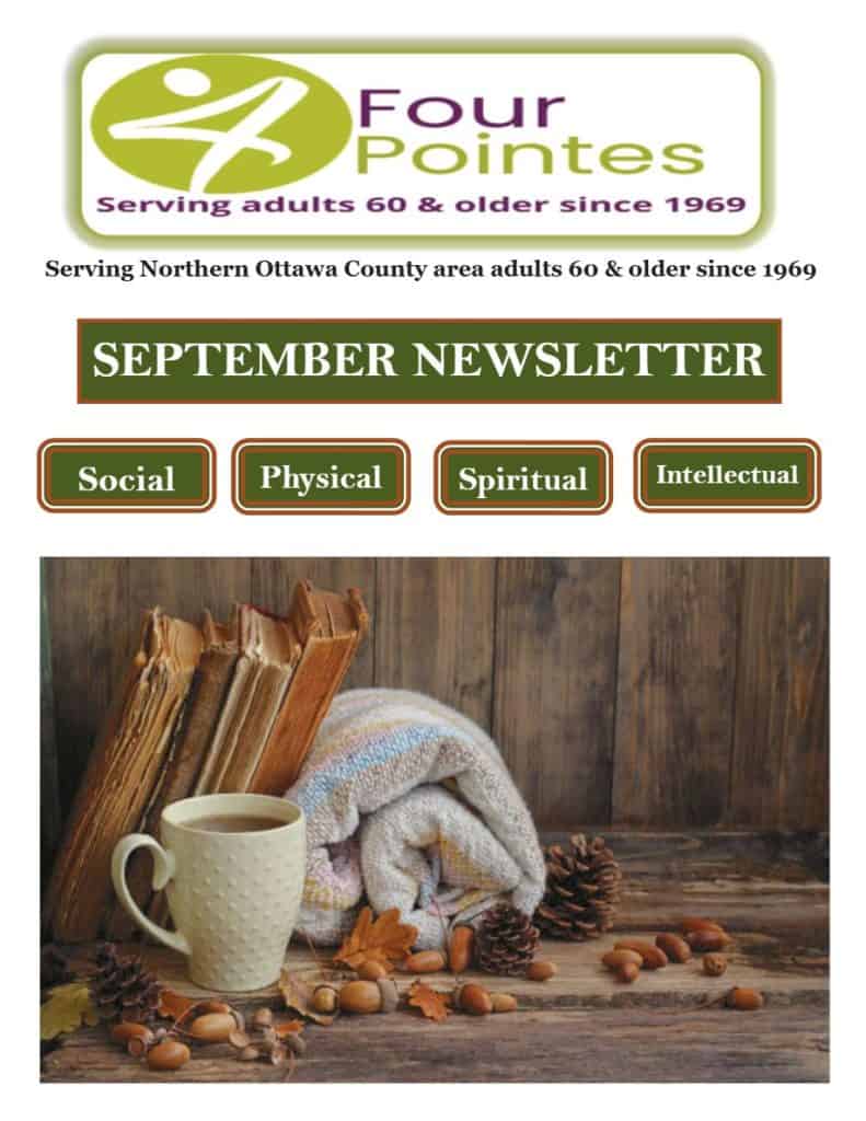 Cozy autumn scene with mug, books, and fall decorations for seniors.