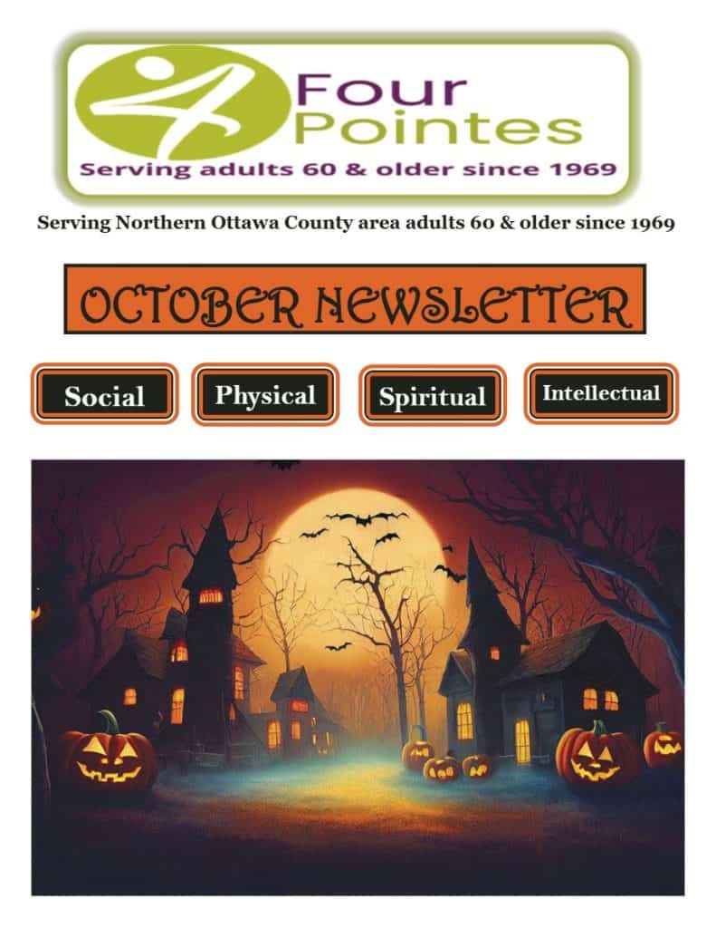 Halloween-themed Halloween decorations for seniors at Four Pointes Center.
