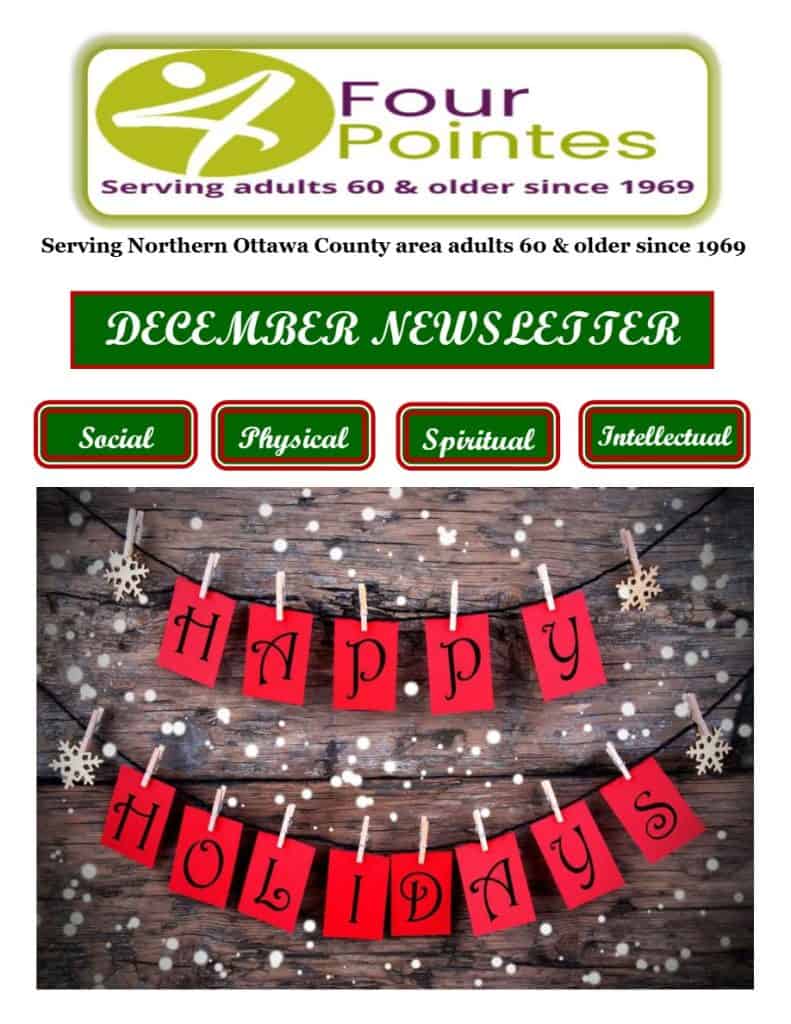 Happy Holidays banner with snowflakes on a wooden background.