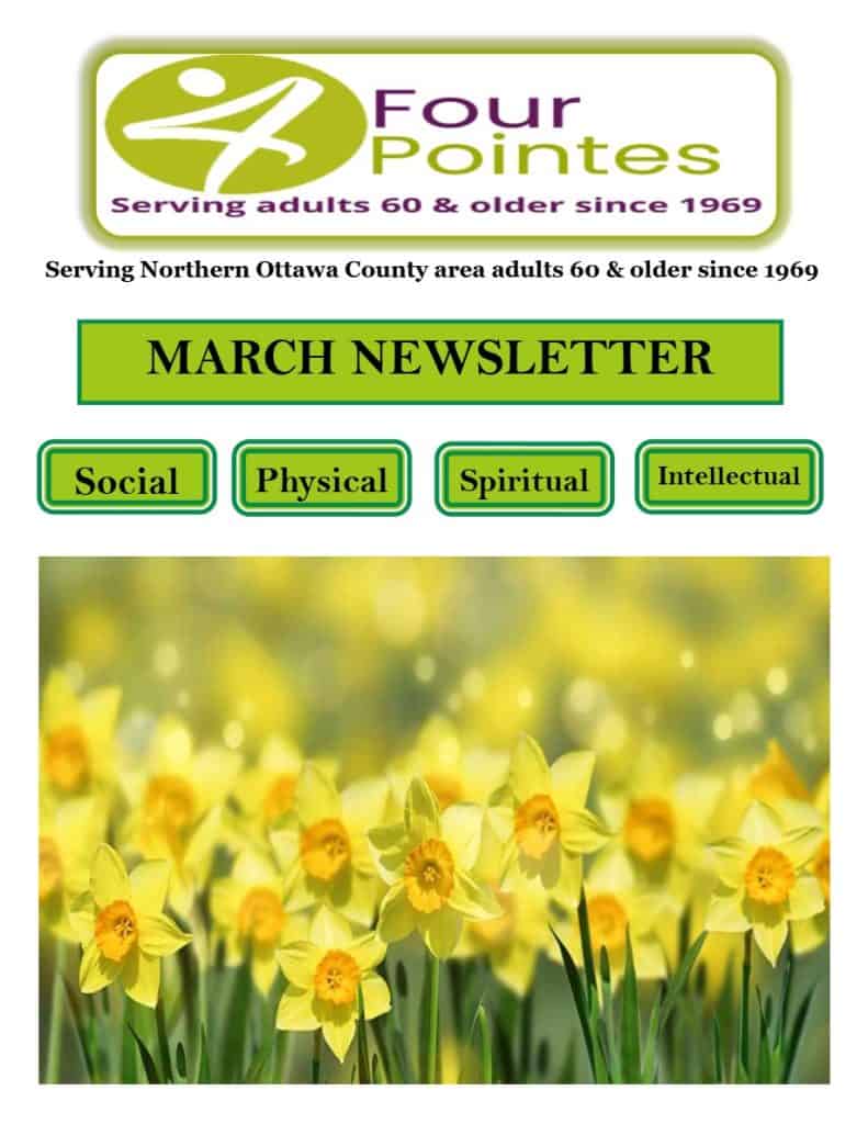 Yellow daffodils in bloom for March newsletter image.