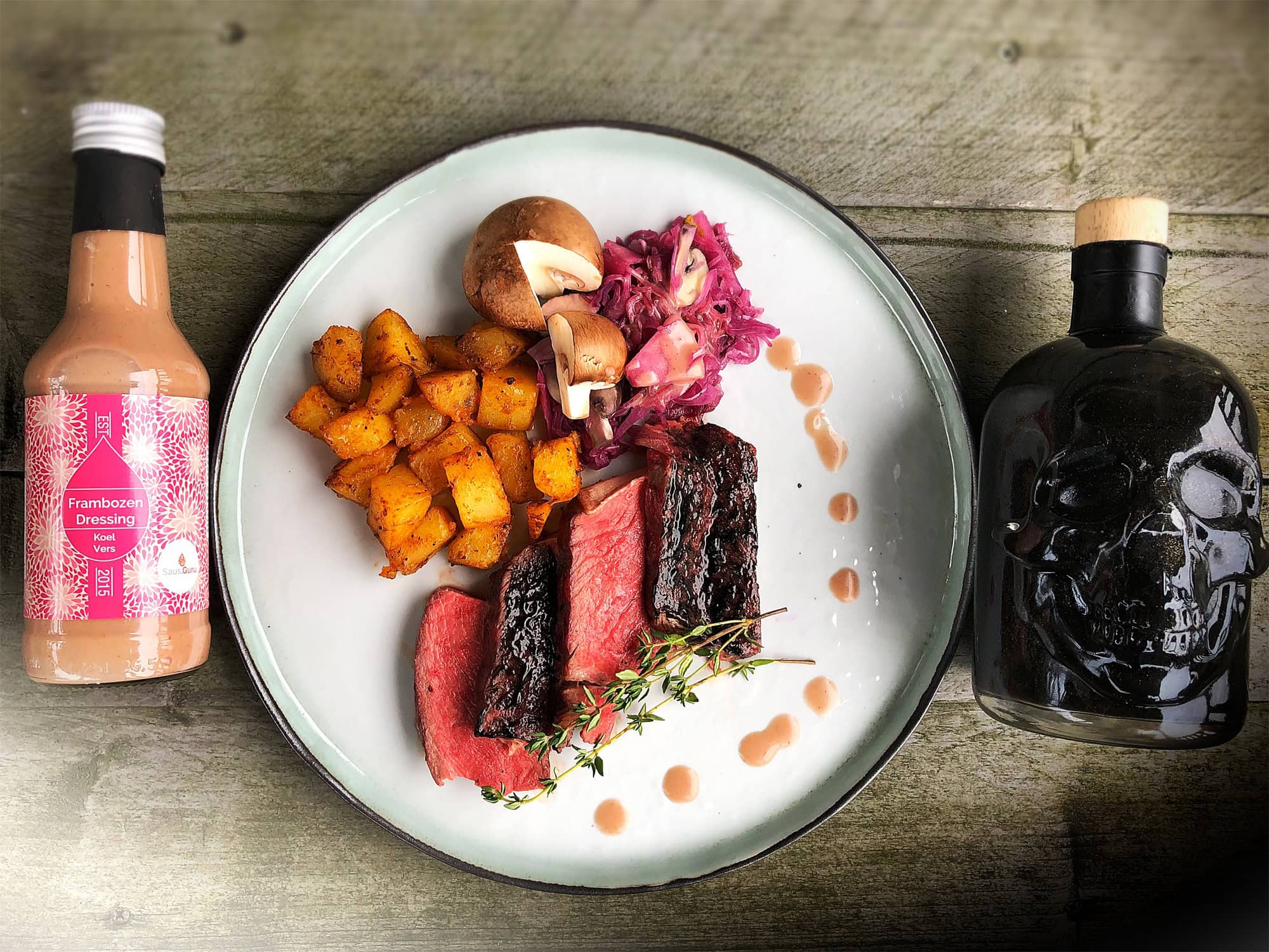 Cote de boeuf met rode zuurkool