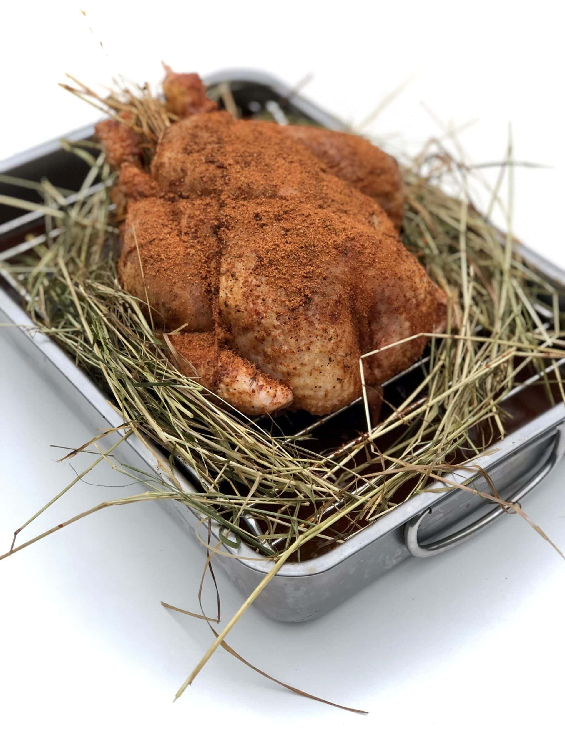 Pulled chicken uit het hooi