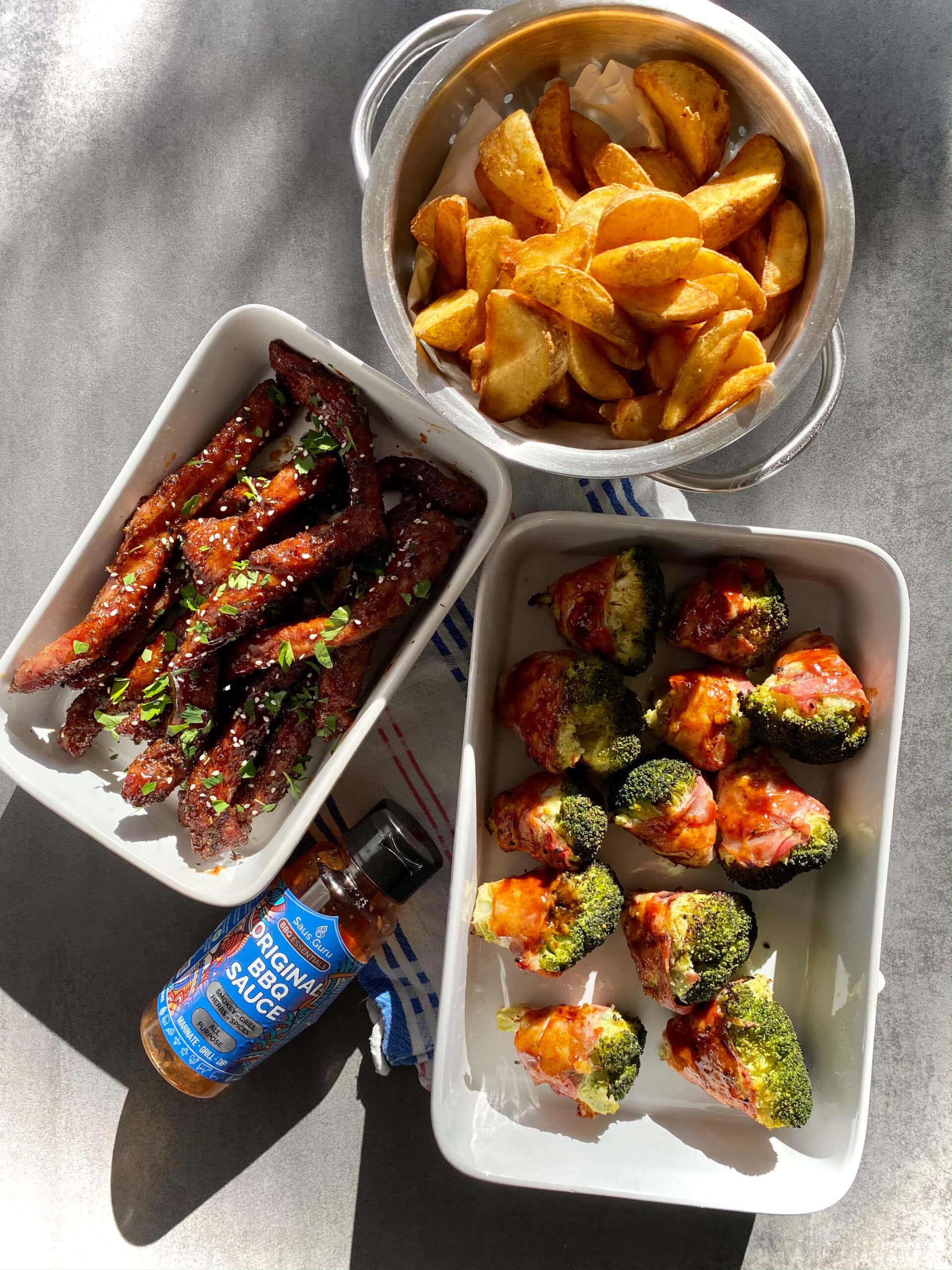 Iberico ribfingers met broccoli roosjes