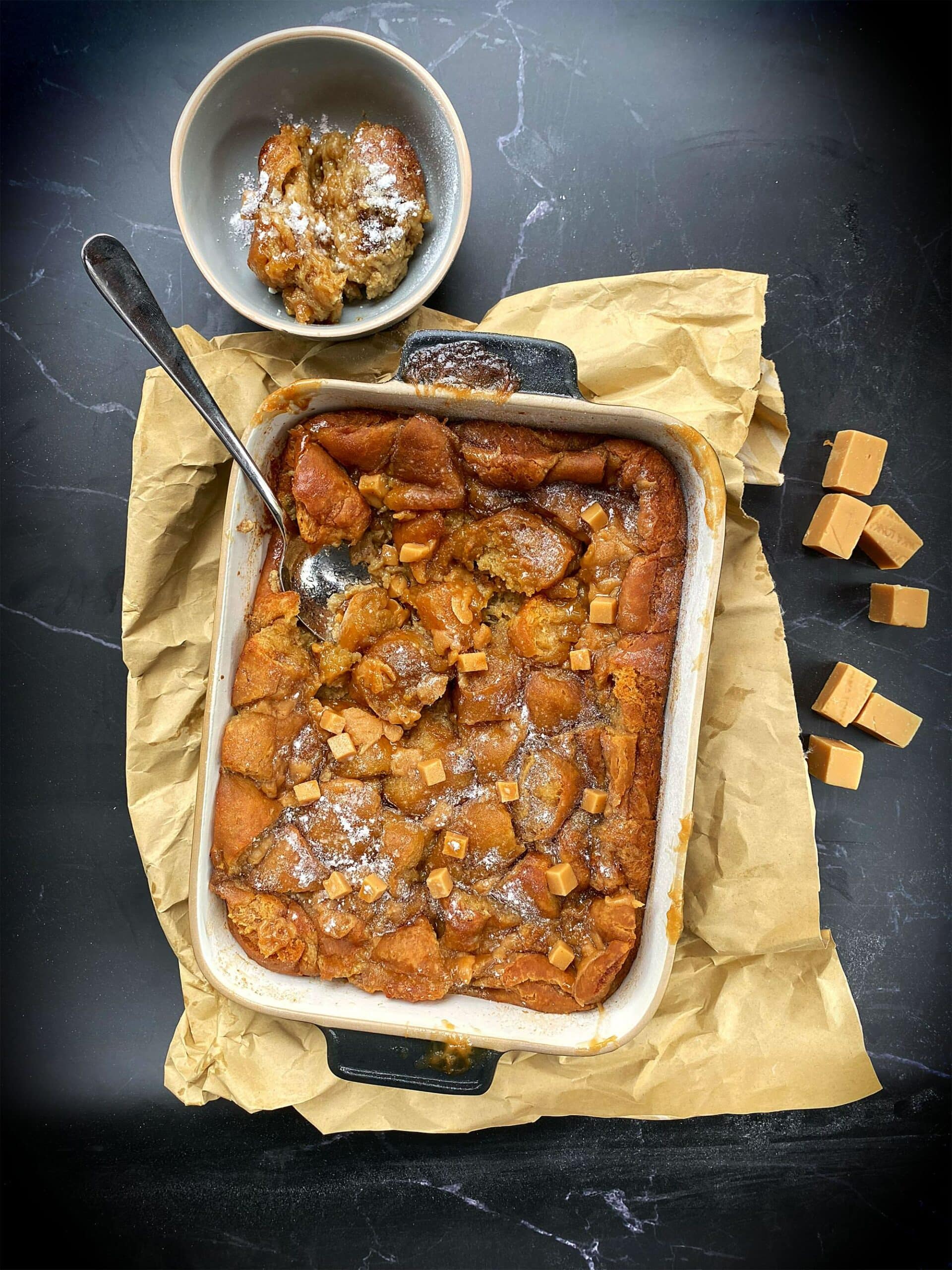 Coffee donut pudding