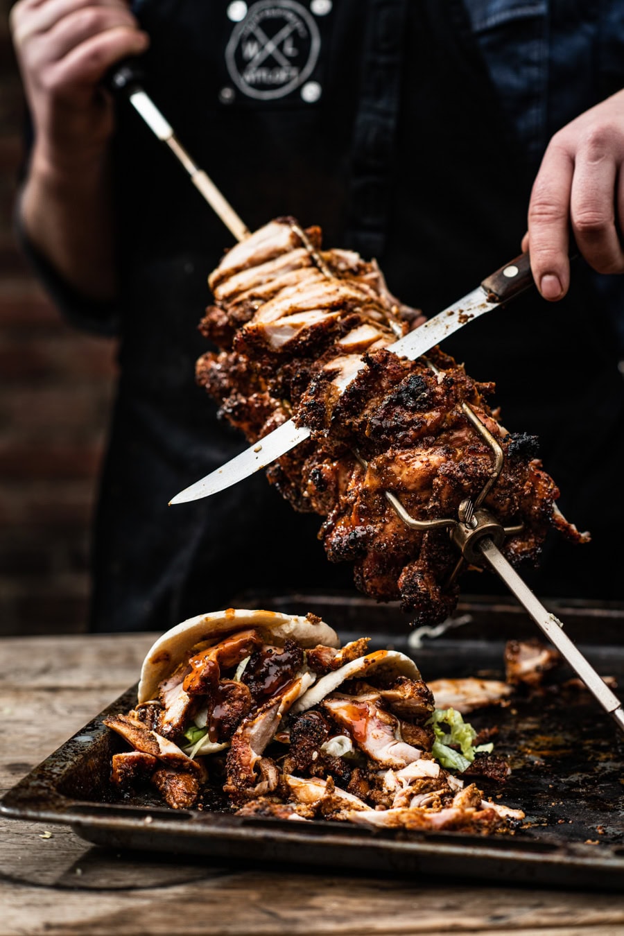 Pita gyros kip van het spit