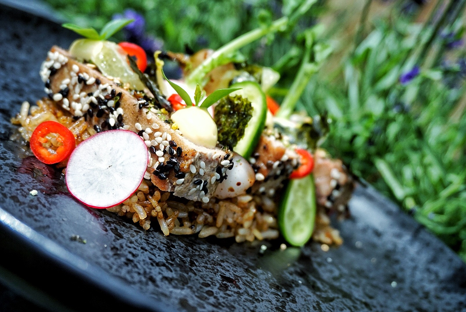 Tuintje van Tonijn Tataki