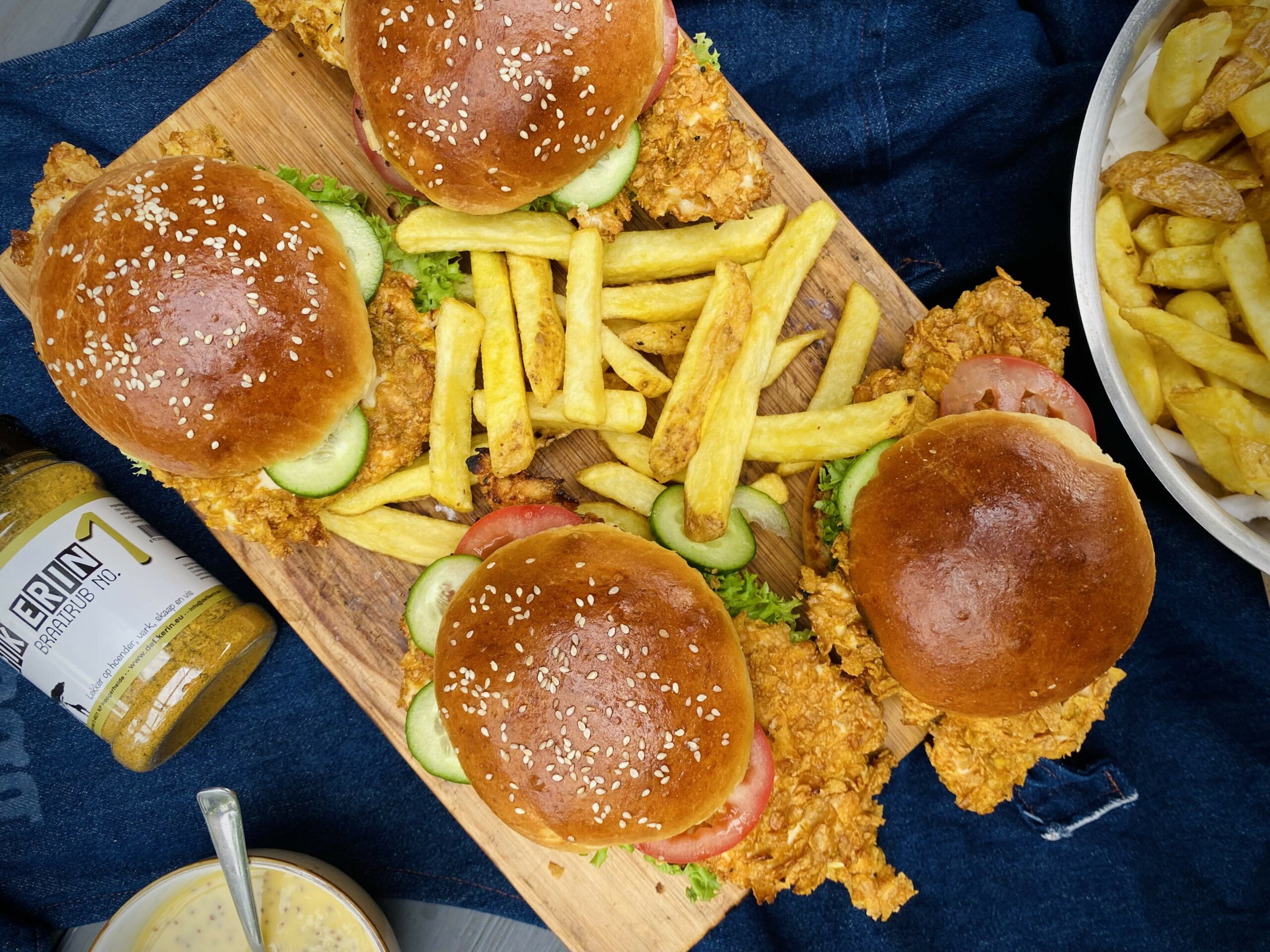 Krokante kipburgers