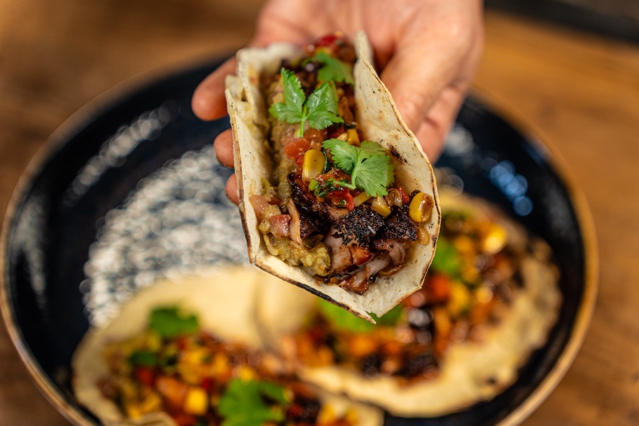 Pulled chicken taco’s