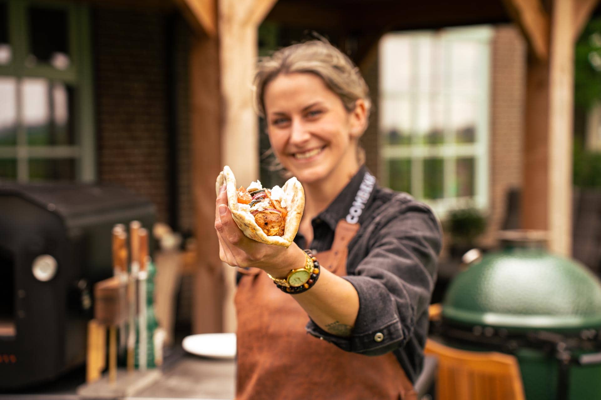 Flatbread met Souvlaki