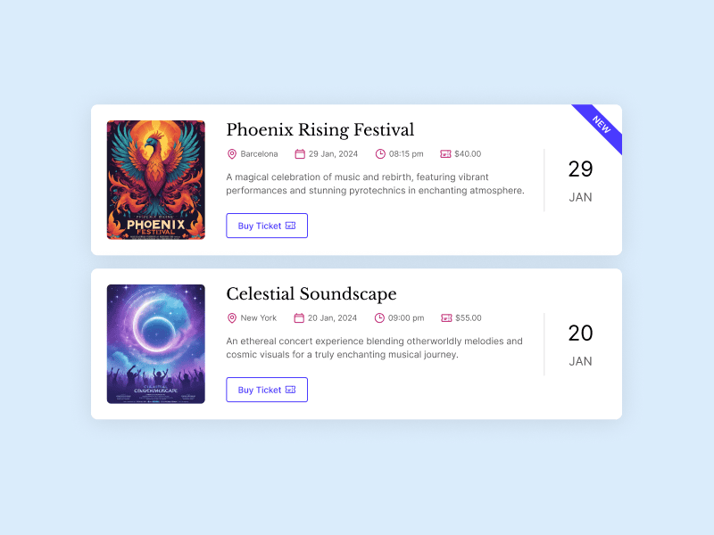 event list