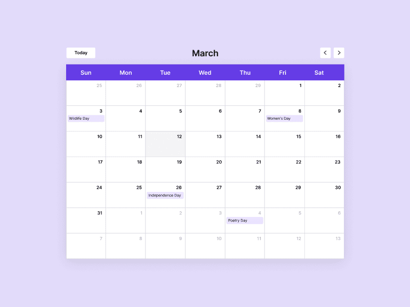 ue calendar