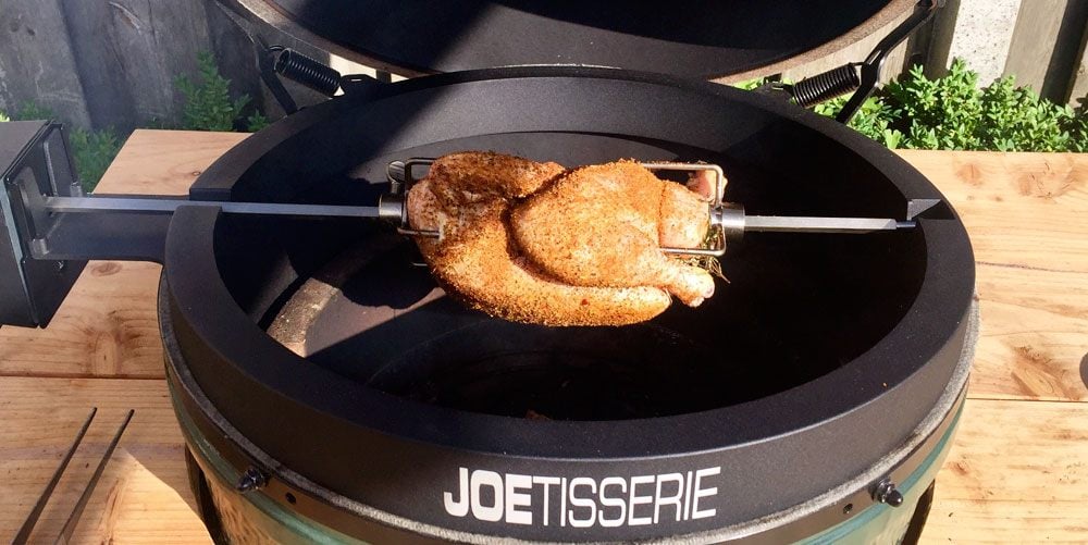 Kip aan het spit met gepofte groenten