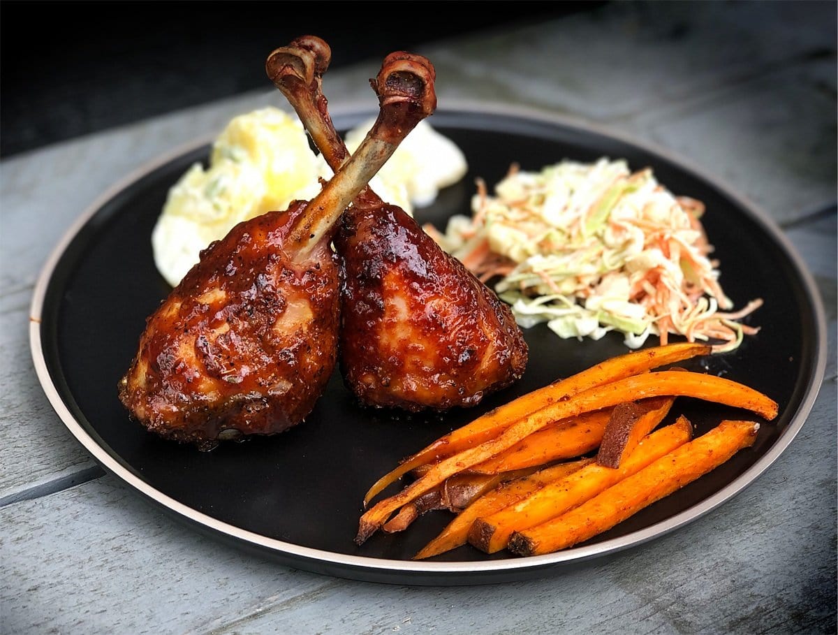 Chicken lollipops met zoete aardappel frites