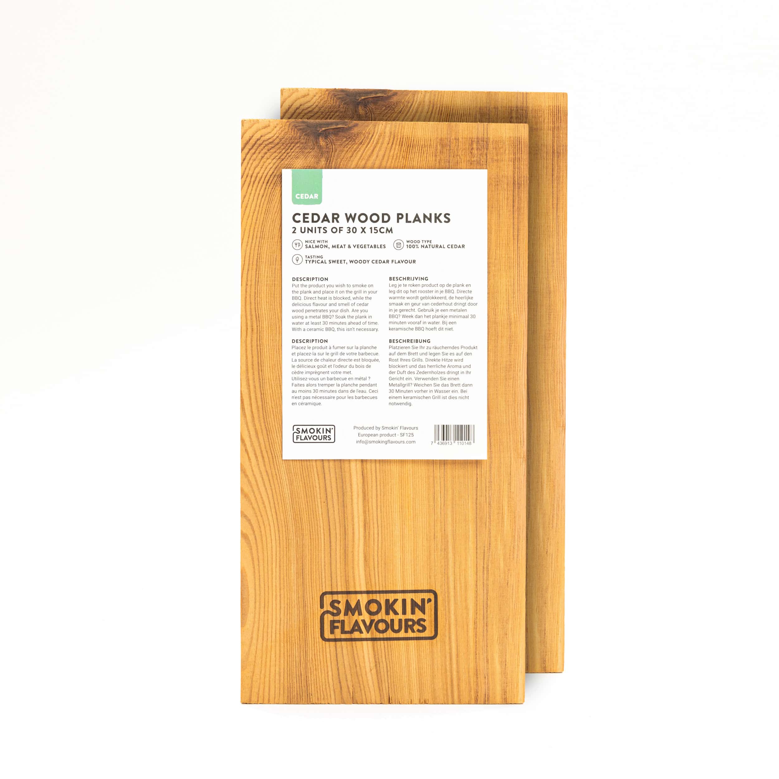 Cederhouten rookplanken 2 stuks Smokin' Flavours - BBQ Experience Center - Afbeelding 2
