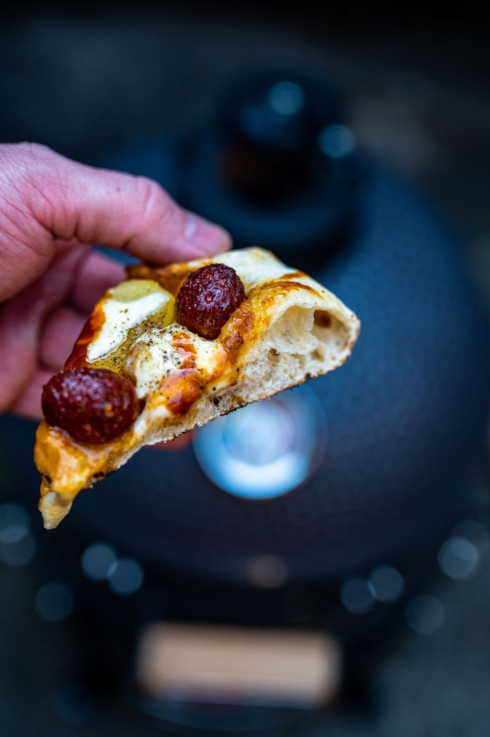 Pizza mozzarella & smoked meatballs