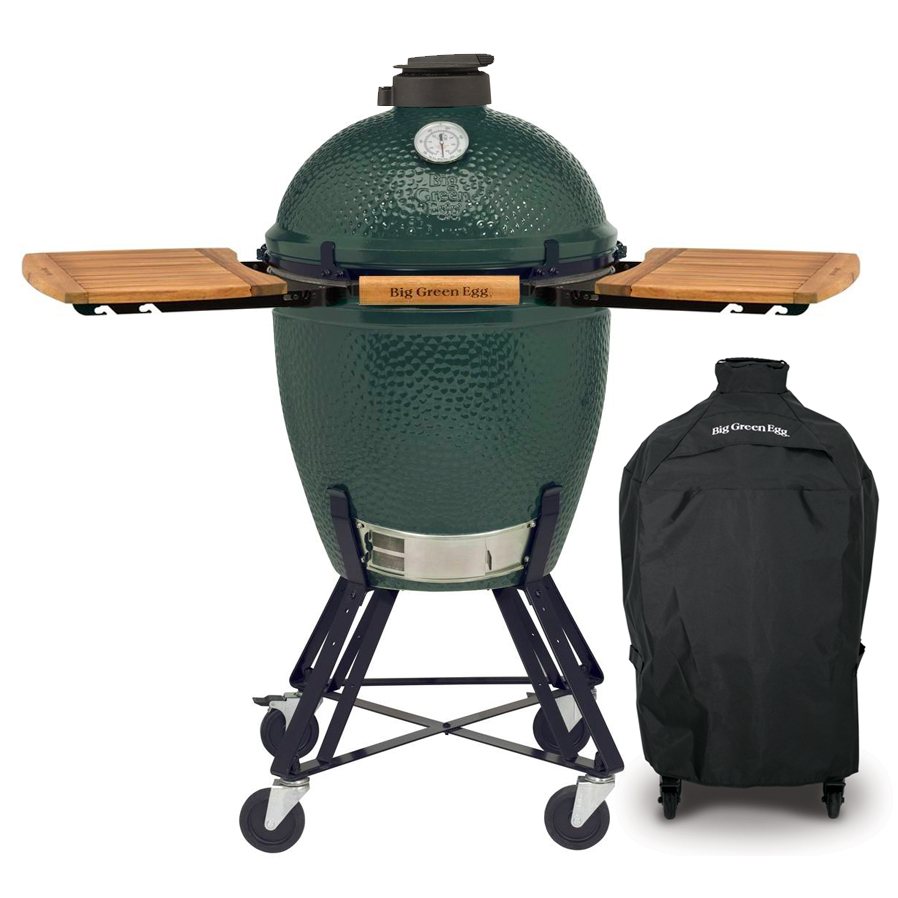 Big Green Egg Large - met onderstel, acacia zijplankjes en hoes - BBQ Experience Center - Afbeelding 2