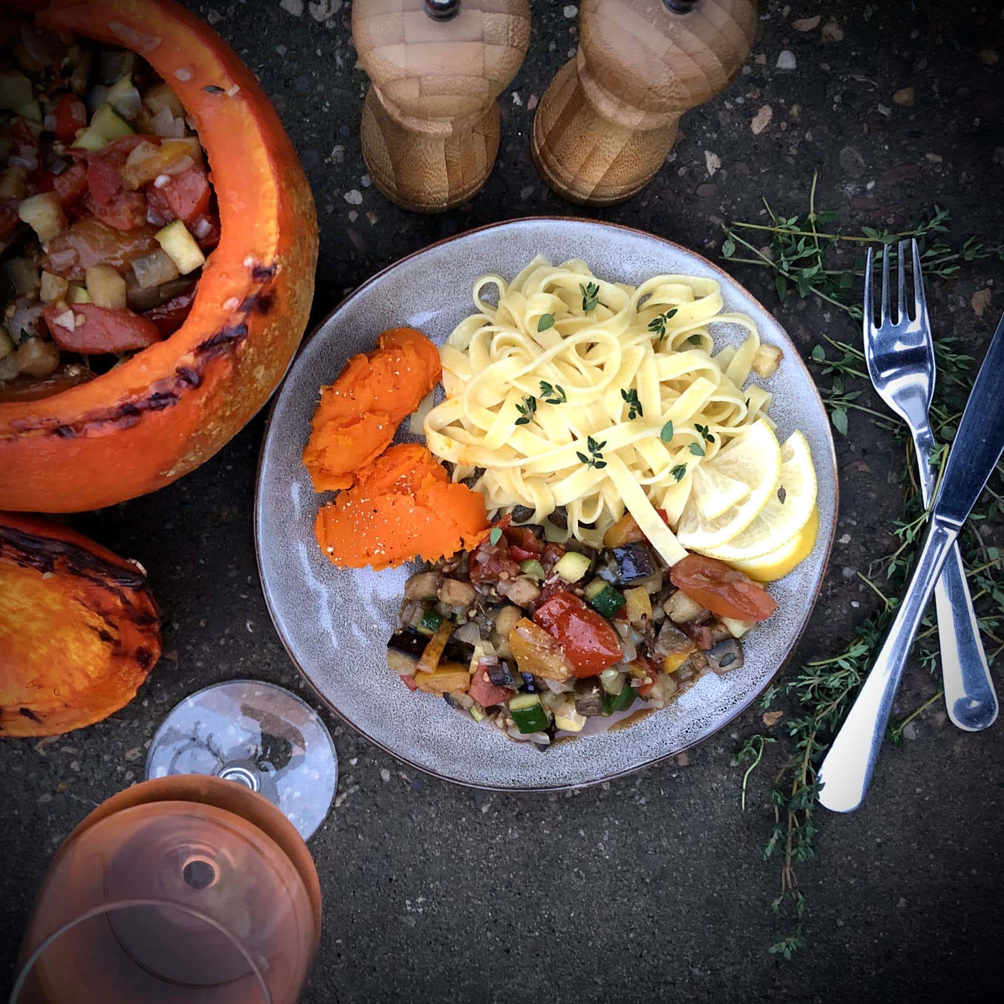 Ratatouille met tagliatelle