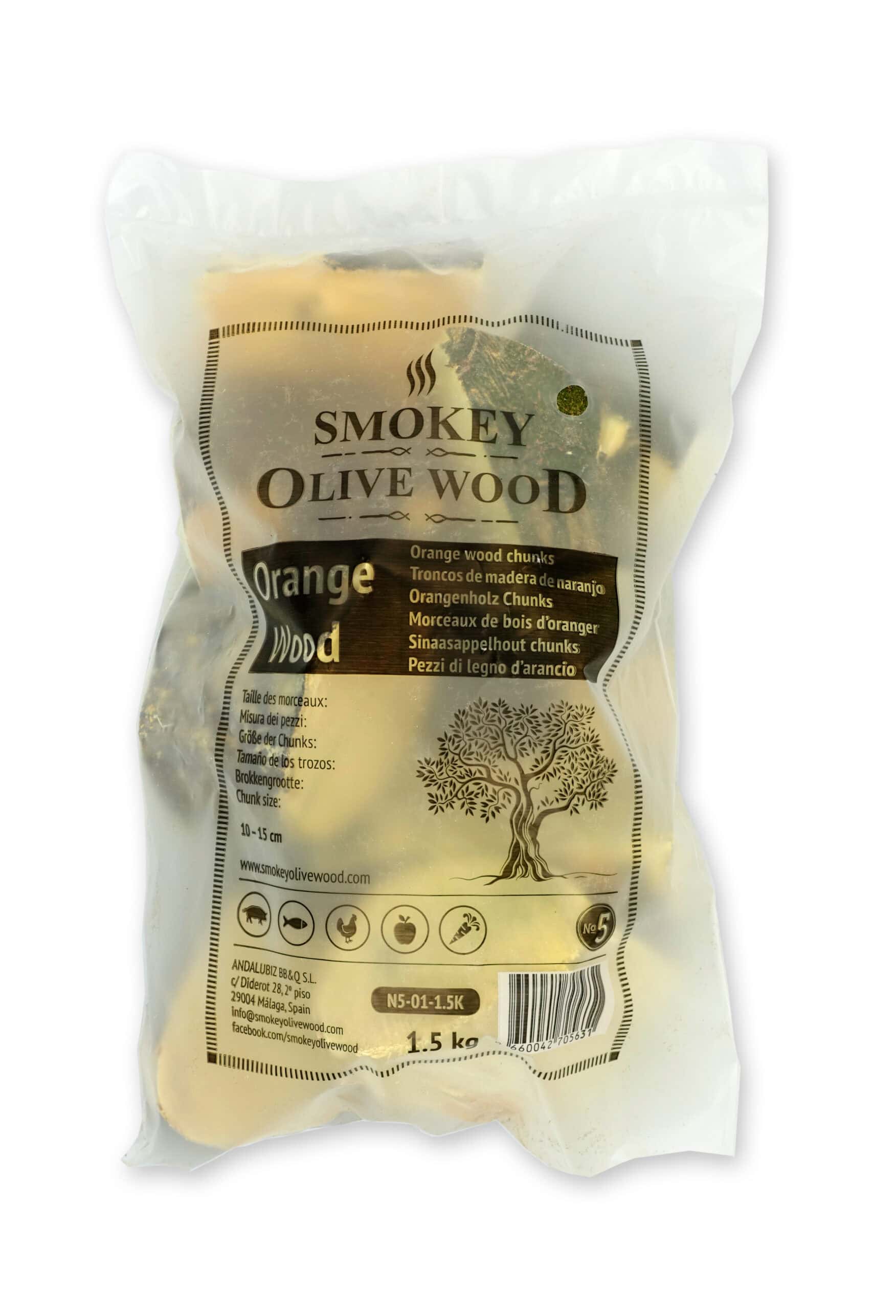 Rookchunks nr.5 1,5 kg sinaasappel Smokey Olive Wood - BBQ Experience Center - Afbeelding 2