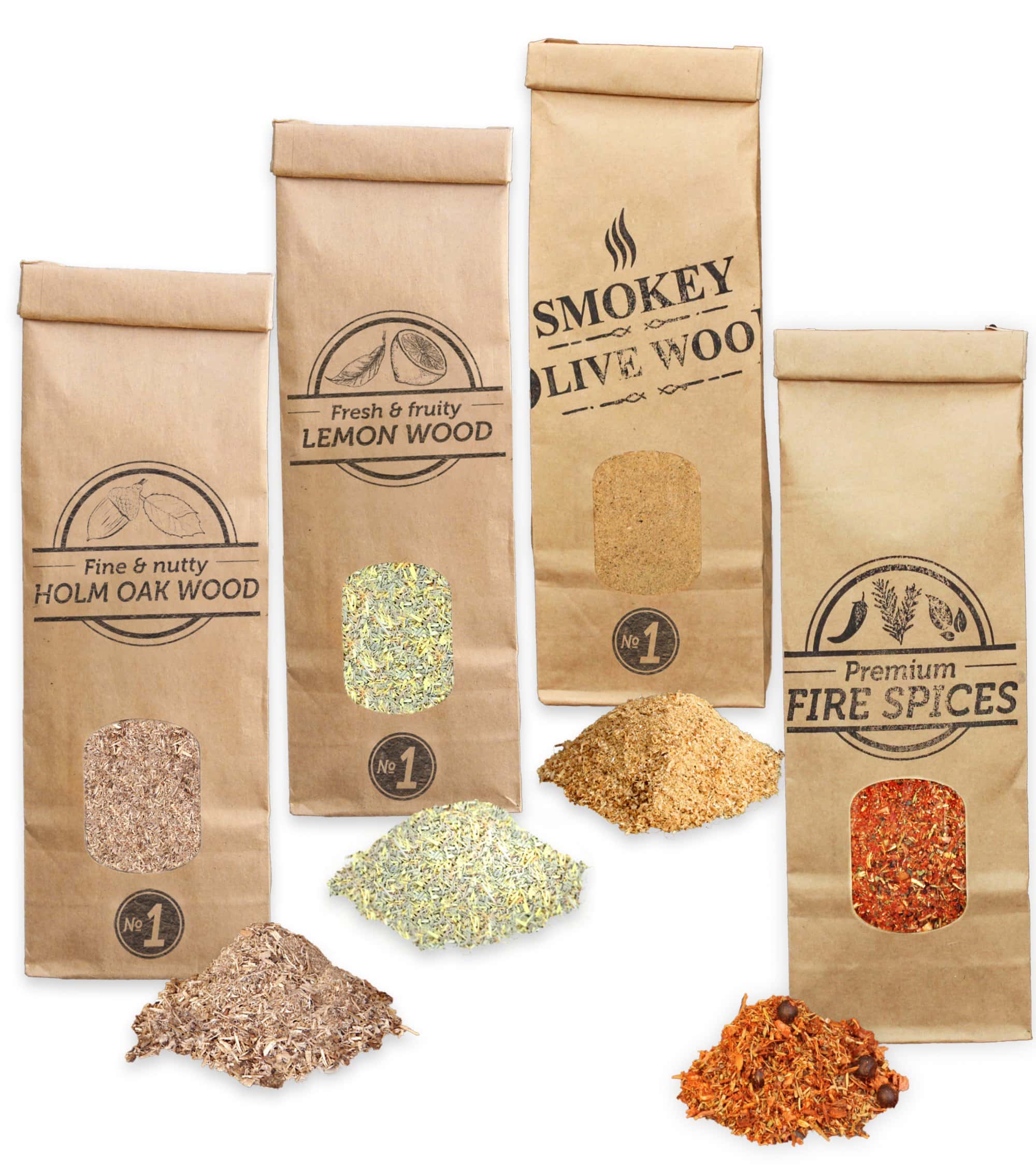Rookmot 3x 300ml olijf, citroen, steeneik + 300ml vuurkruiden Smokey Olive Wood - BBQ Experience Center - Afbeelding 2