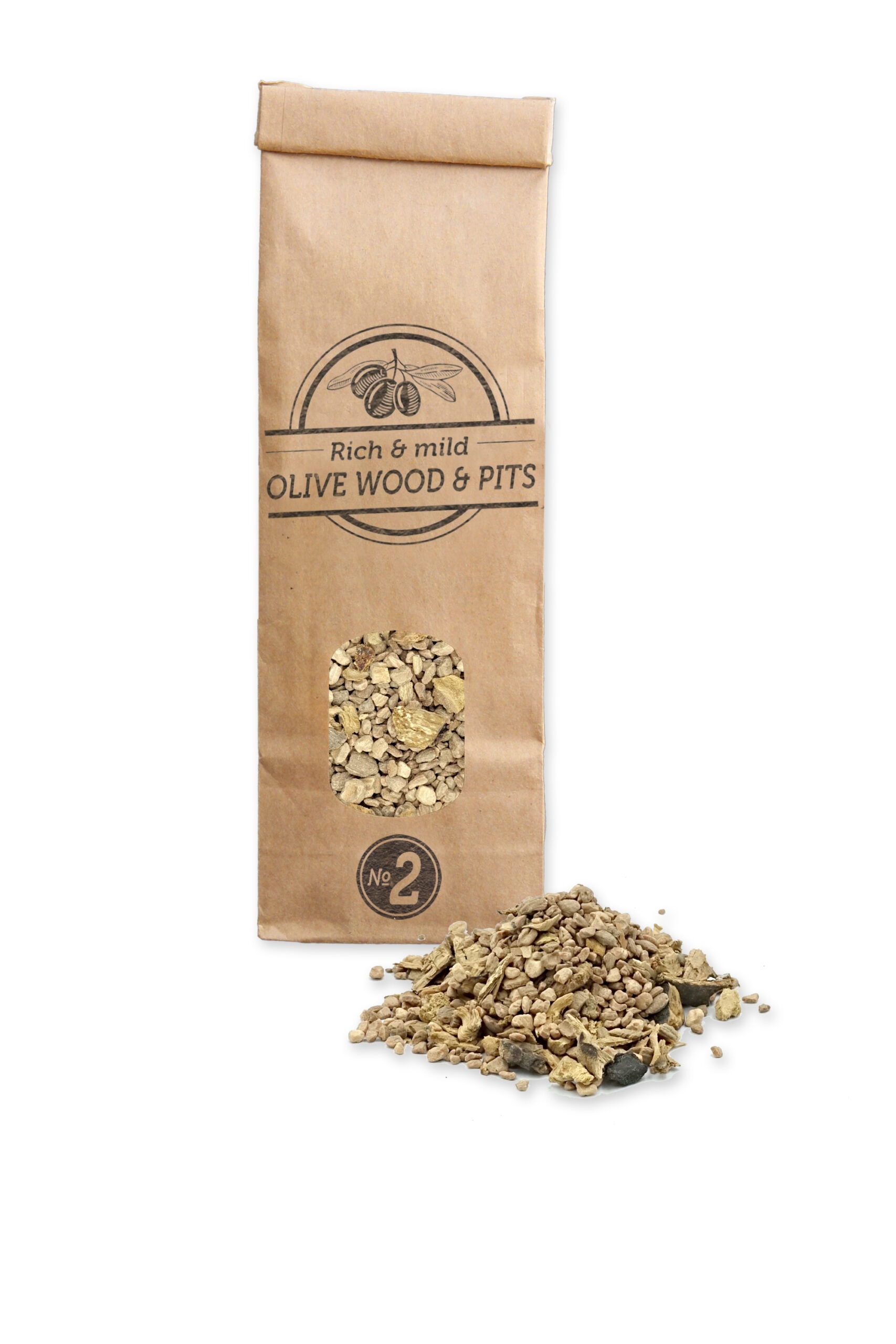 Rooksnippers nr. 2 500 ml olijf & olijvenpitten Smokey Olive Wood - BBQ Experience Center - Afbeelding 2
