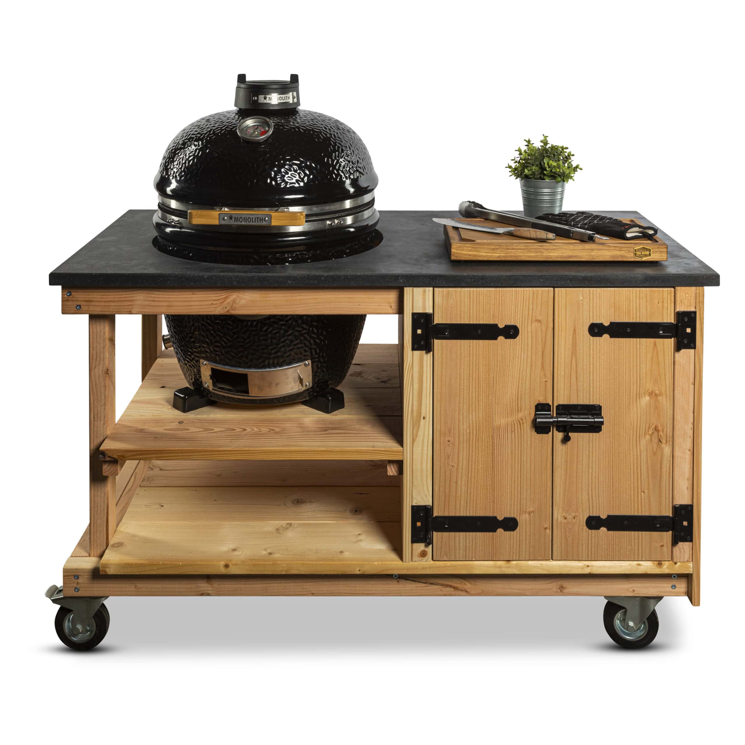 Douglas tafel met kast en natuurstenen blad + Monolith Classic Pro 2.0 - BBQ Experience Center - Afbeelding 2